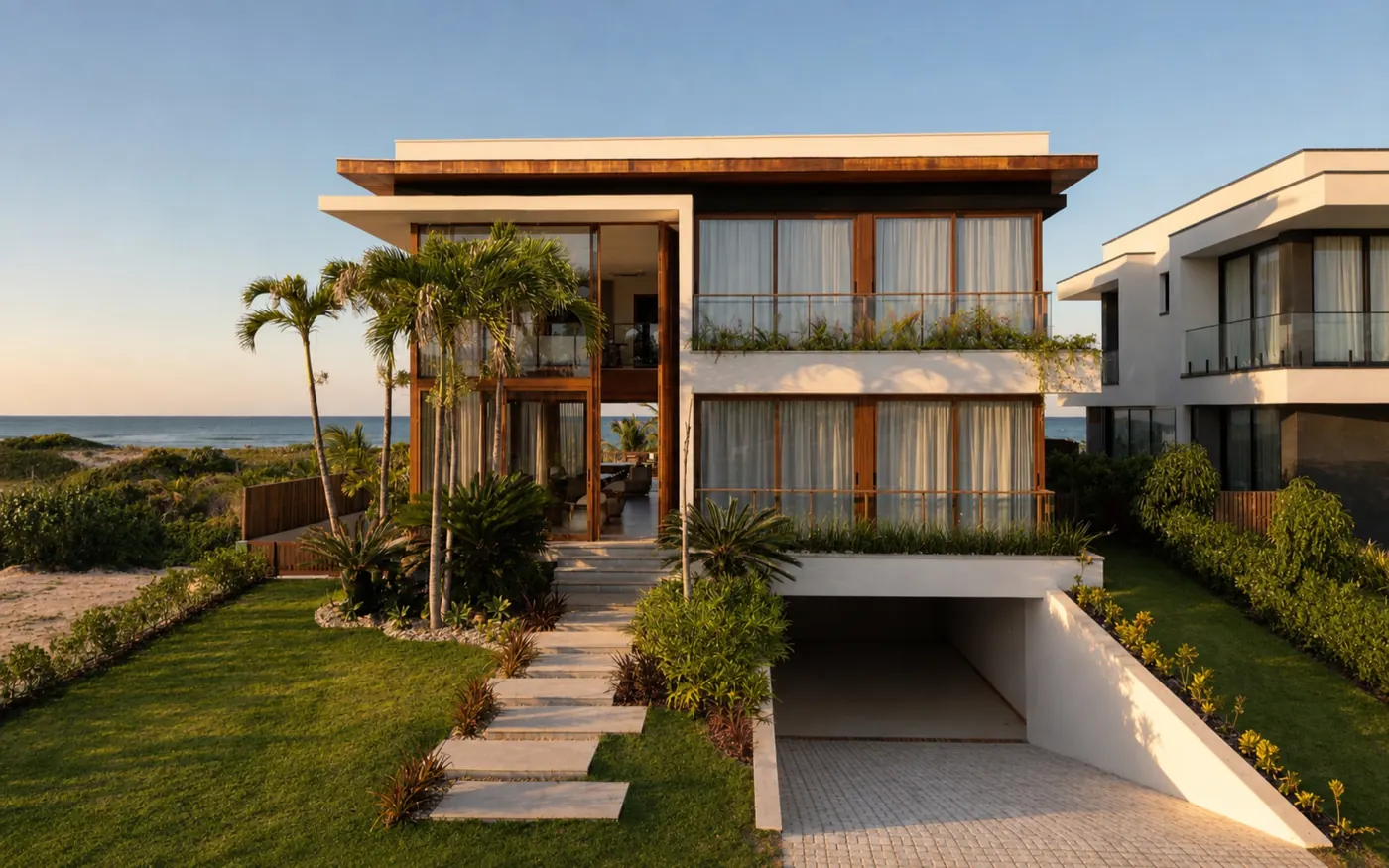 Casa Blue, fachada de frente para o mar
